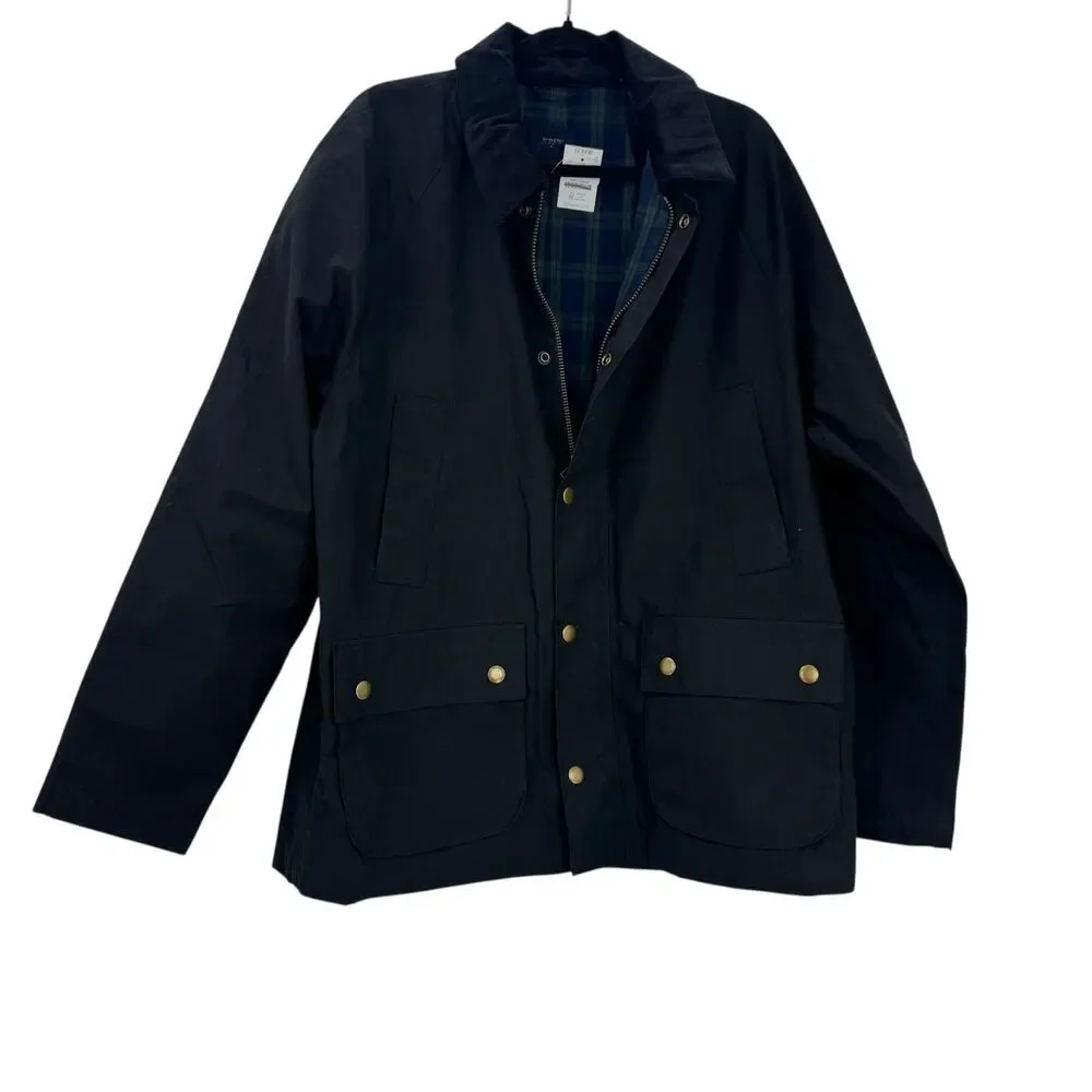 J. Crew Men's Cotton-Blend Field Jacket Long Sleeve Black Size Large NWT